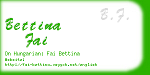 bettina fai business card